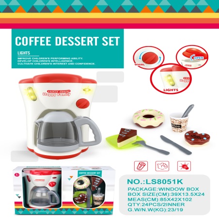Light Coffee maker Dessert set 2-AA not included