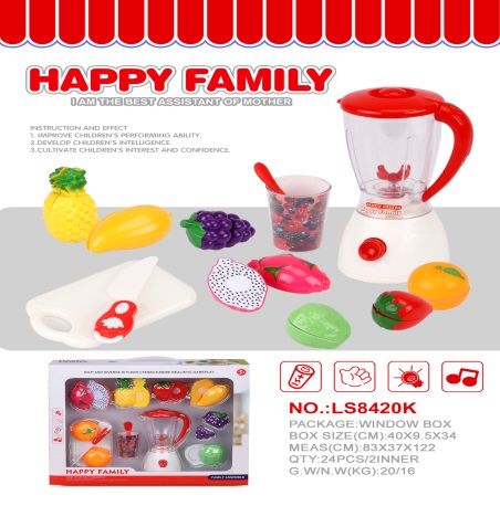 Electric juice machine, cut cut happy fruit play house set 2*AA not included