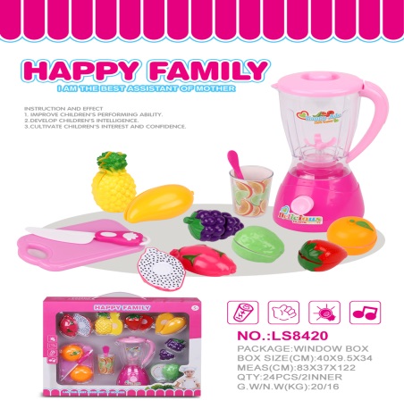 Electric juice machine, cut cut happy fruit play house set 2*AA not included
